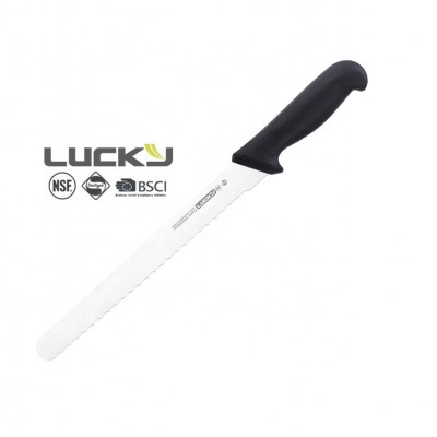 Whole sales 10 inch serrated bread knife in black color for kitchen